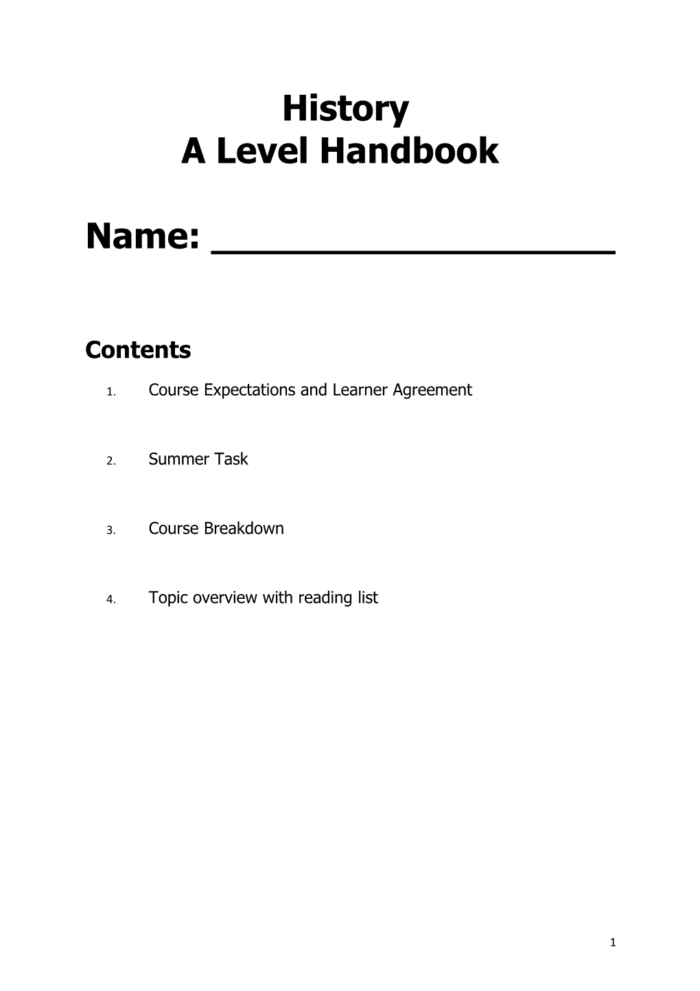 A Level Handbook