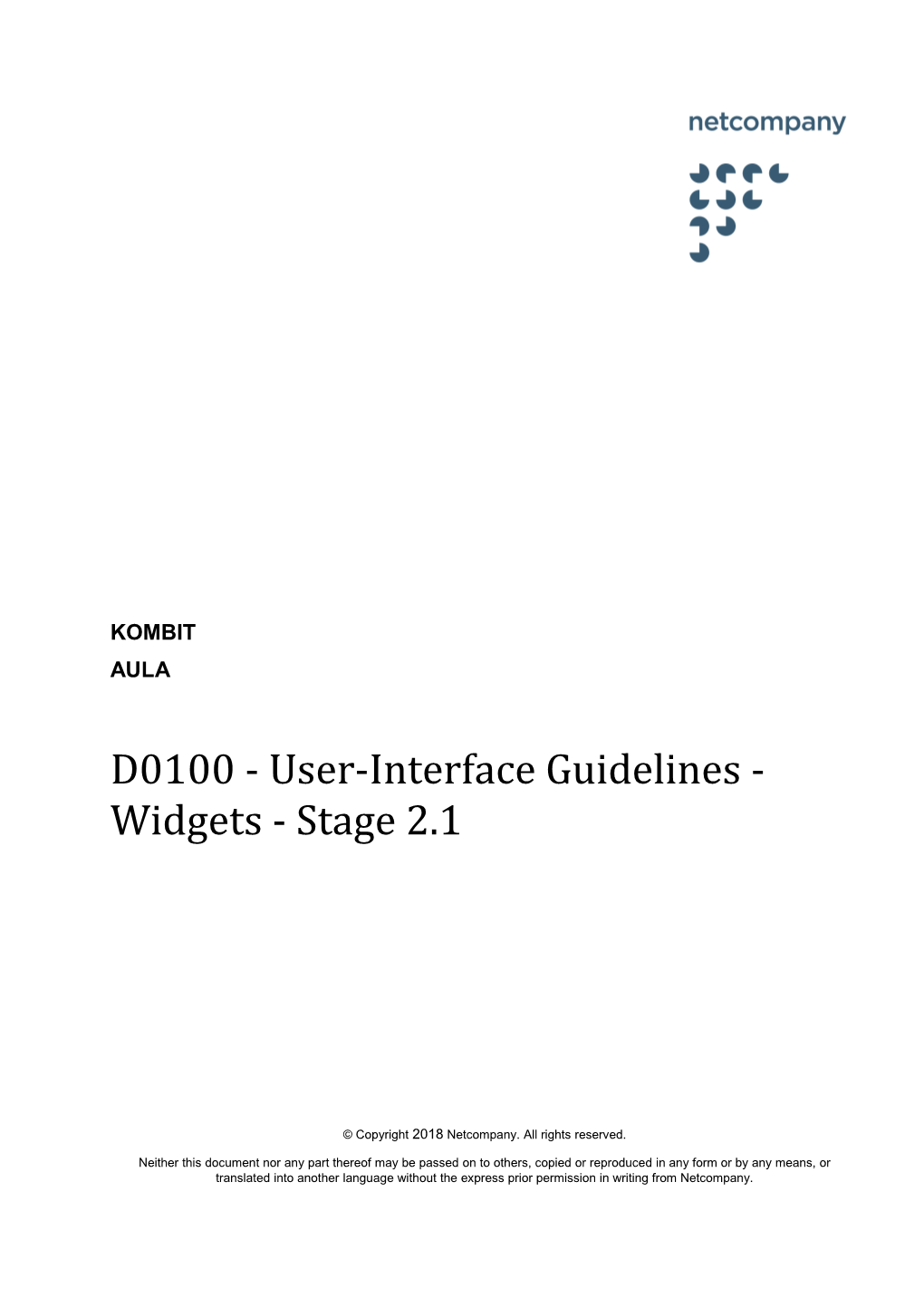 D0100 - User-Interface Guidelines - Widgets - Stage 2.1