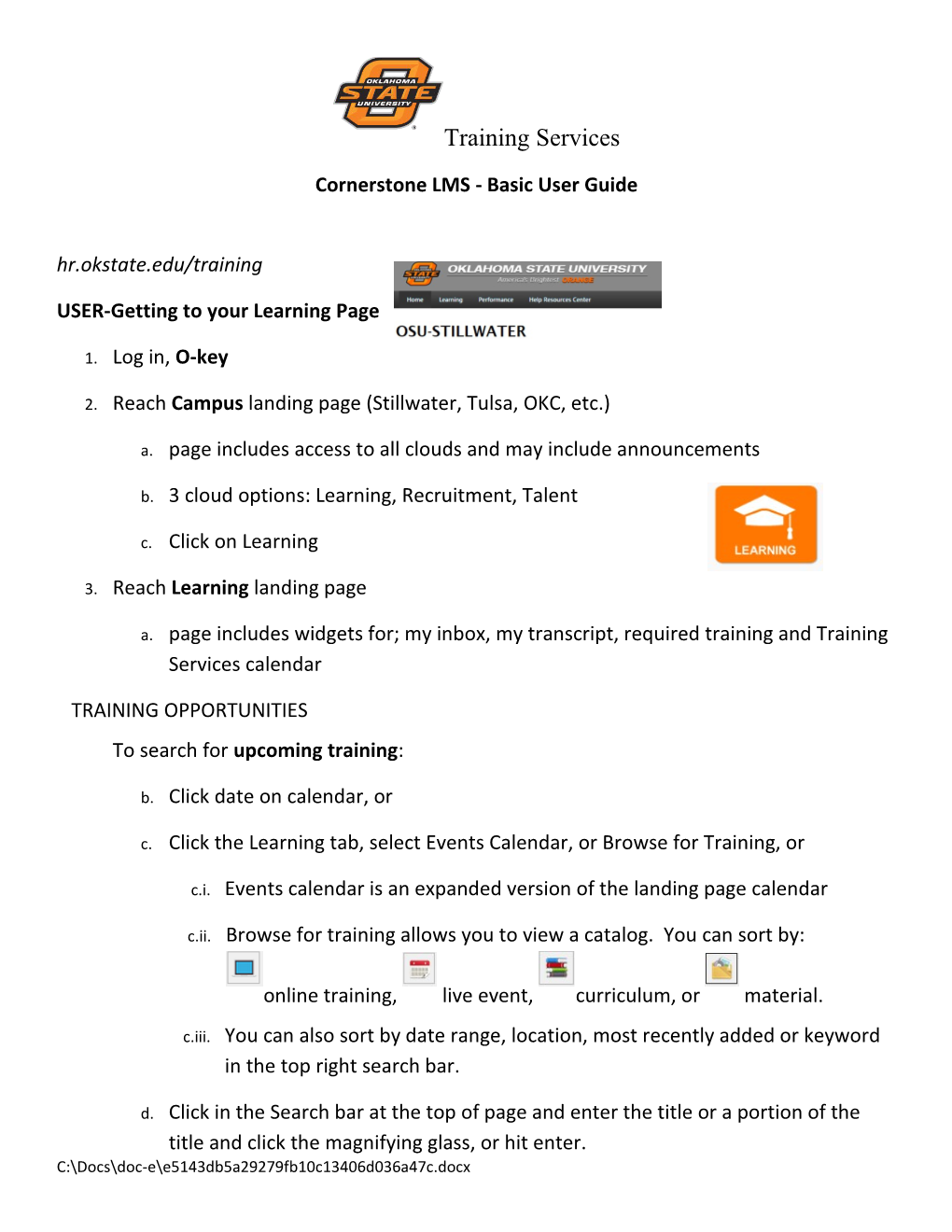 Cornerstone LMS - Basic User Guide