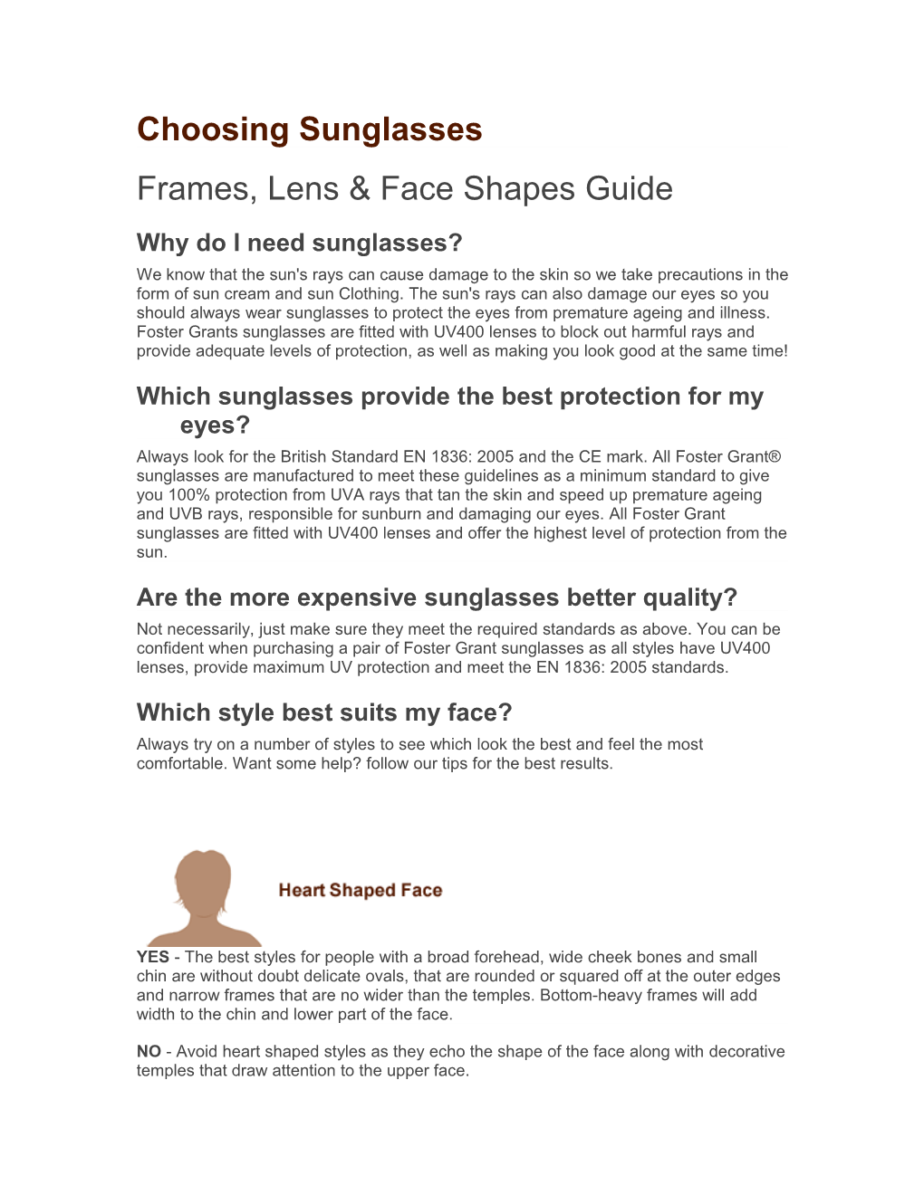 Frames, Lens & Face Shapes Guide