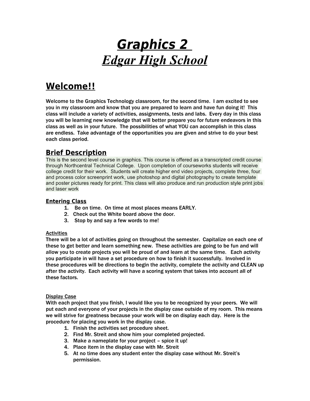 Edgar High School