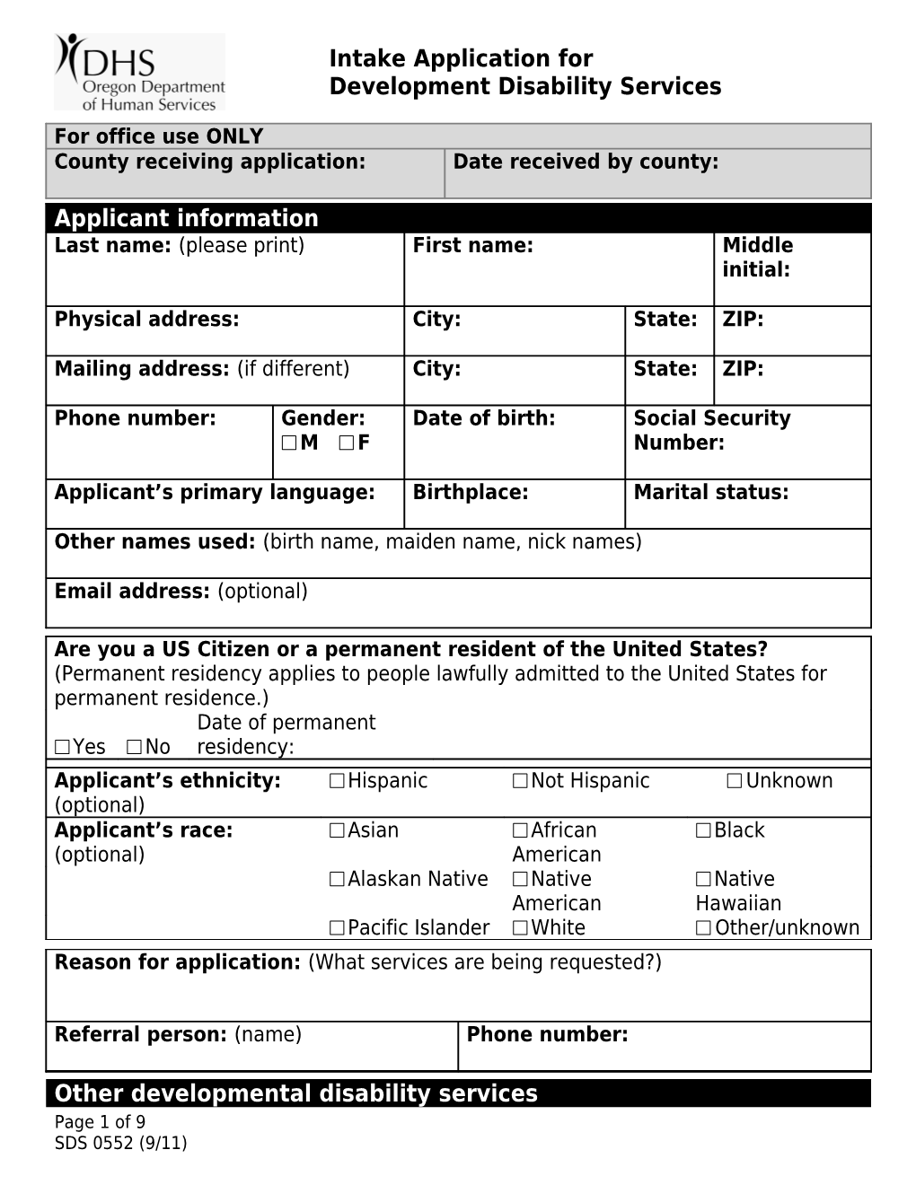 Disabilities Continued (Complete All That Apply)