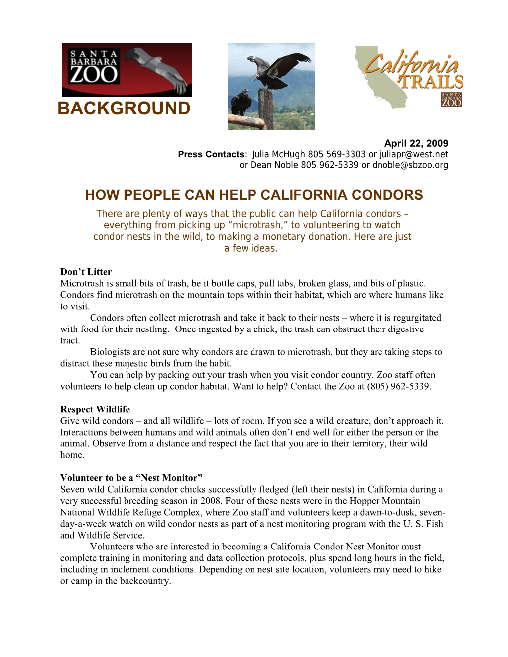 How People Can Help Californiacondors