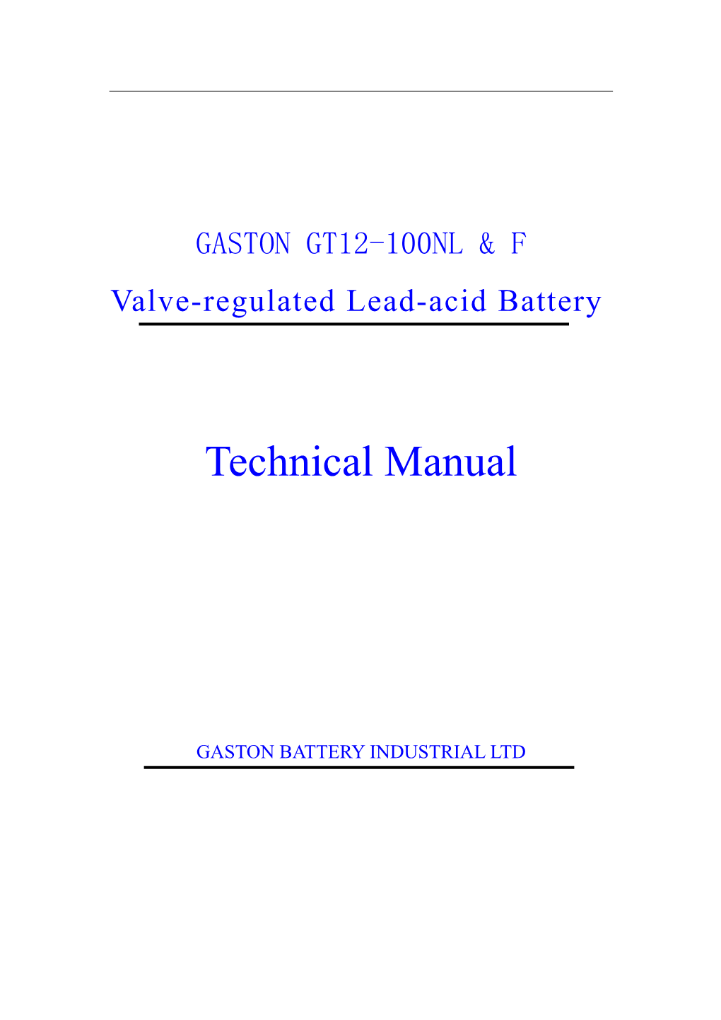 Valve-Regulated Lead-Acid Battery