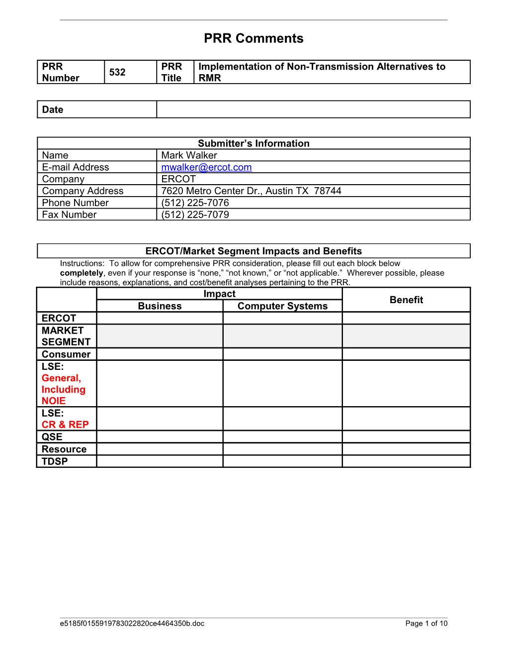 532PRR ERCOT Comments (Post Board Discussion)Page 1 of 9