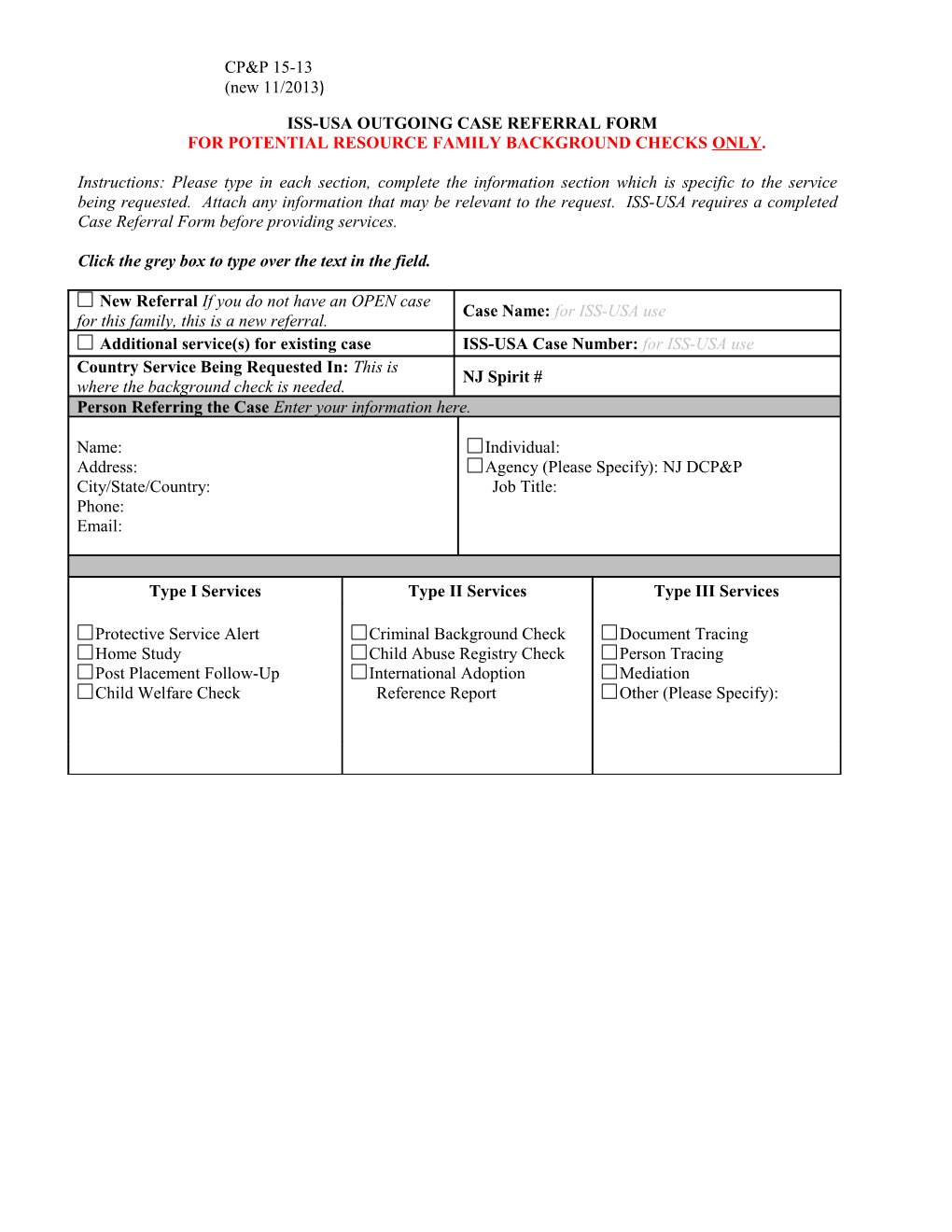 Iss-Usa Outgoing Case Referral Form Cover Page