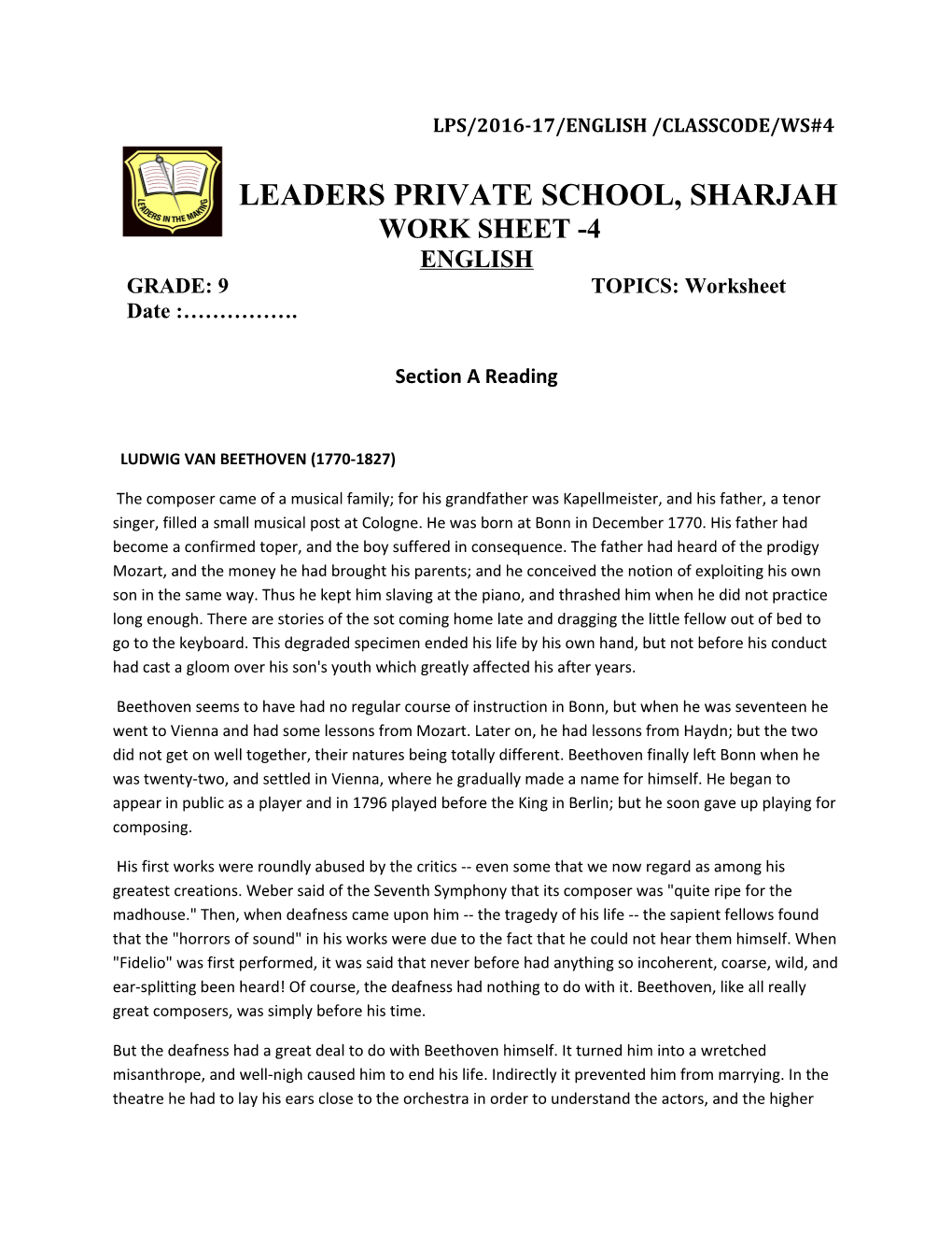 Leaders Private School, Sharjah
