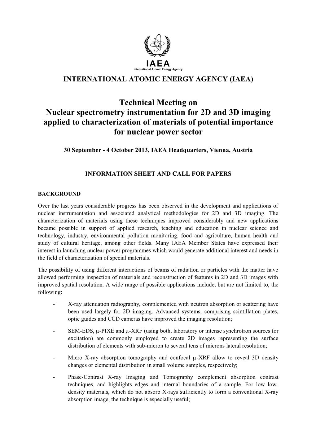 International Atomic Energy Agency (Iaea)