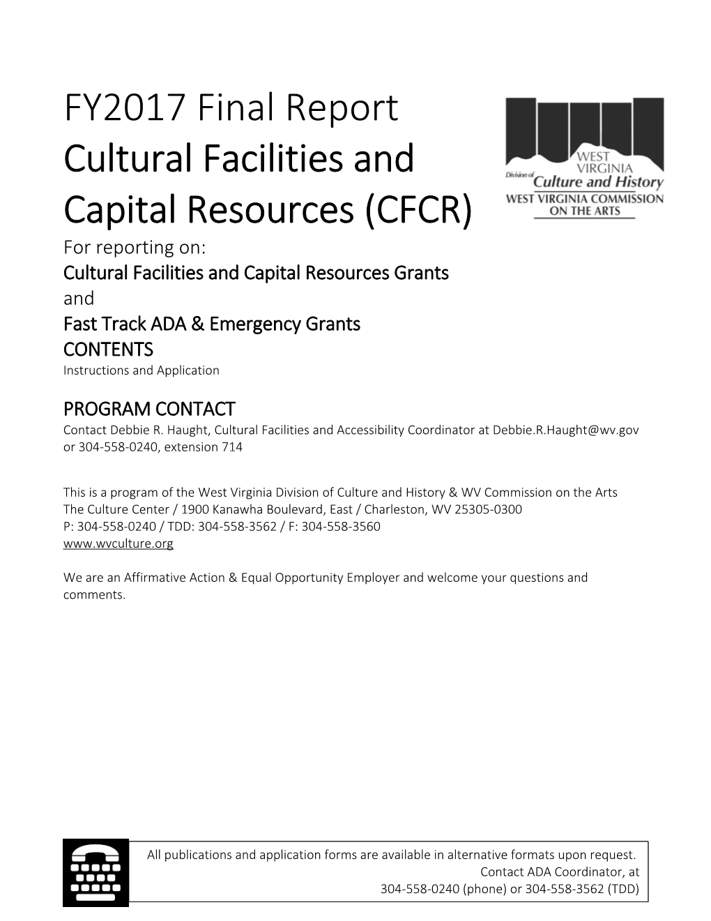 Cultural Facilities and Capital Resources (CFCR)