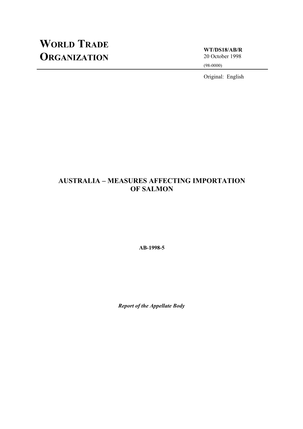 Australia Measures Affectingimportation