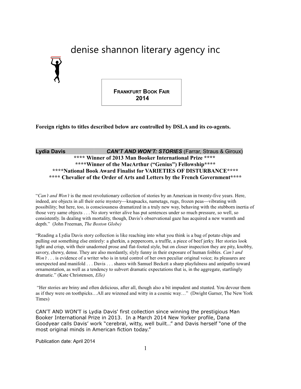 Denise Shannon Literary Agency Inc