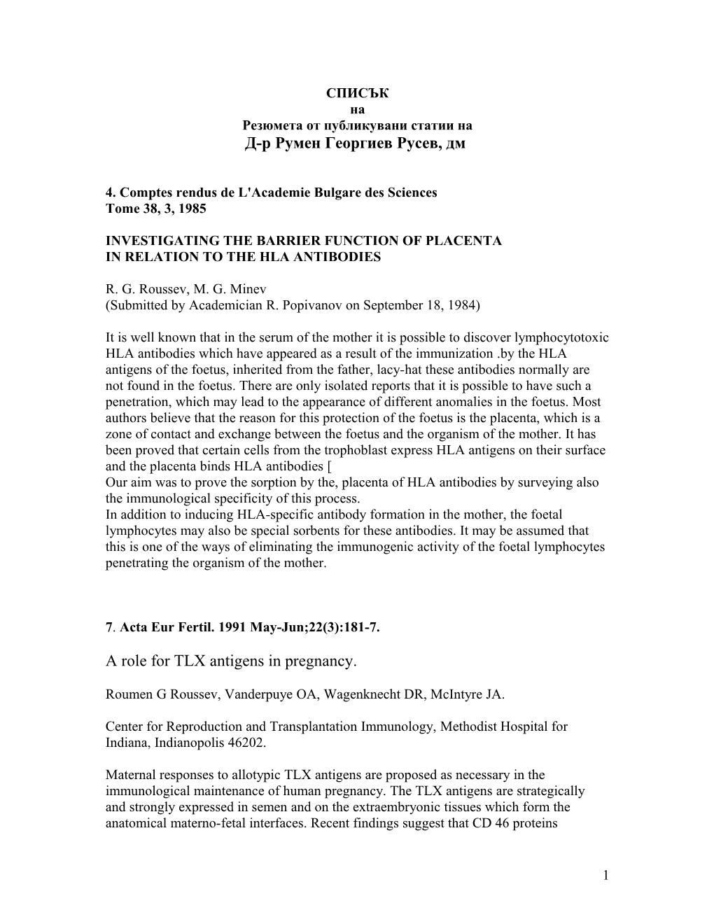 4. Comptes Rendus De L'academie Bulgare Des Sciences