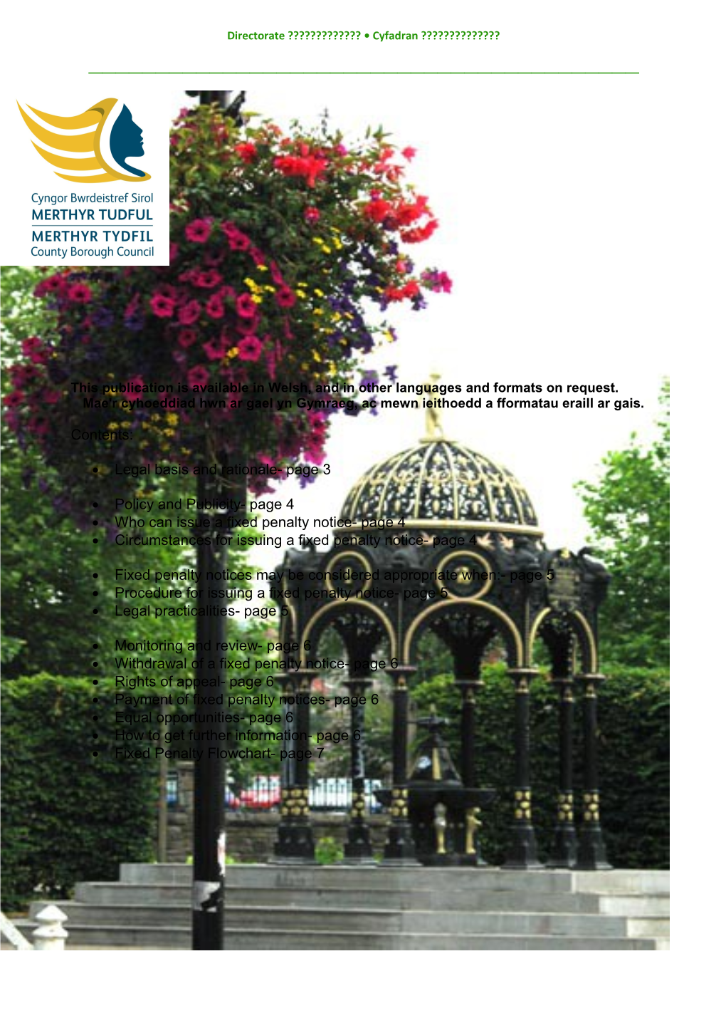This Publication Is Available in Welsh, and in Other Languages and Formats on Request
