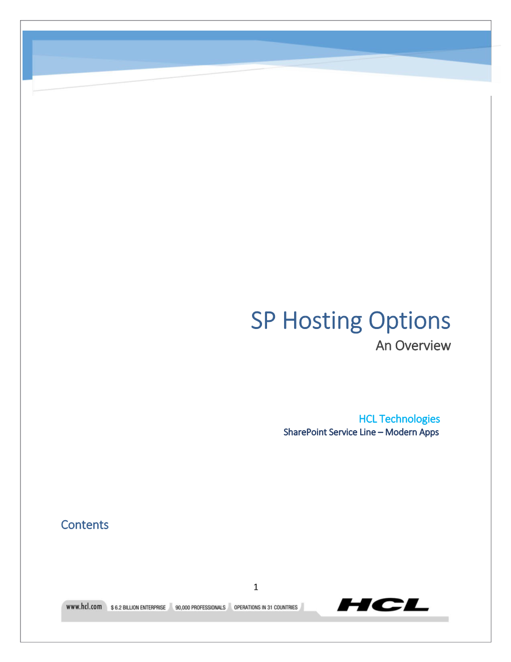 SP Hosting Options