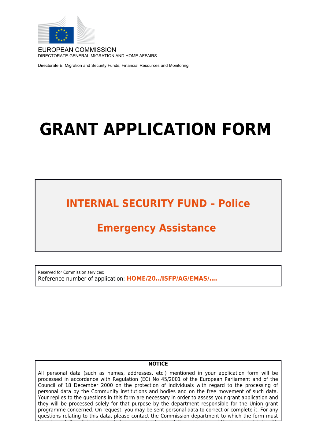 ISFP Application Form