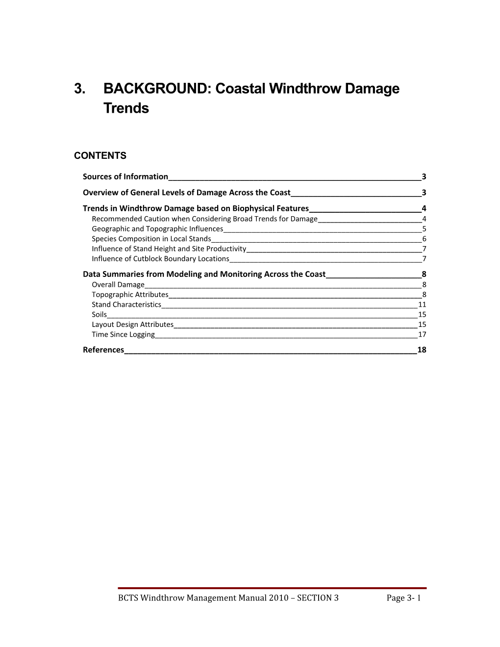 3.BACKGROUND: Coastal Windthrow Damage Trends