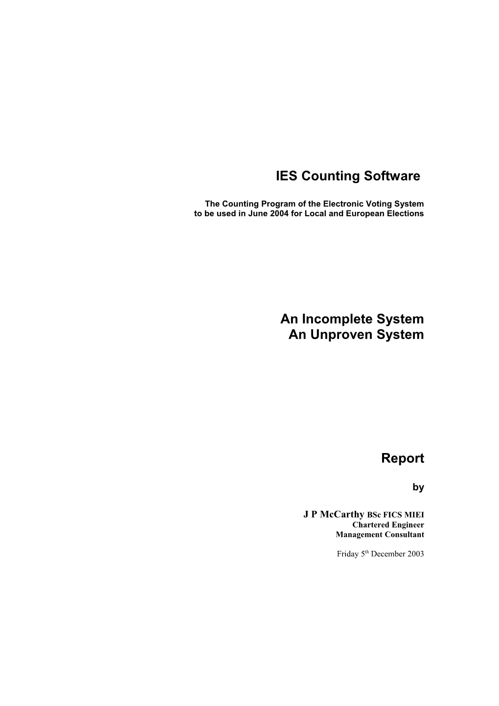 Report on IES Counting Software