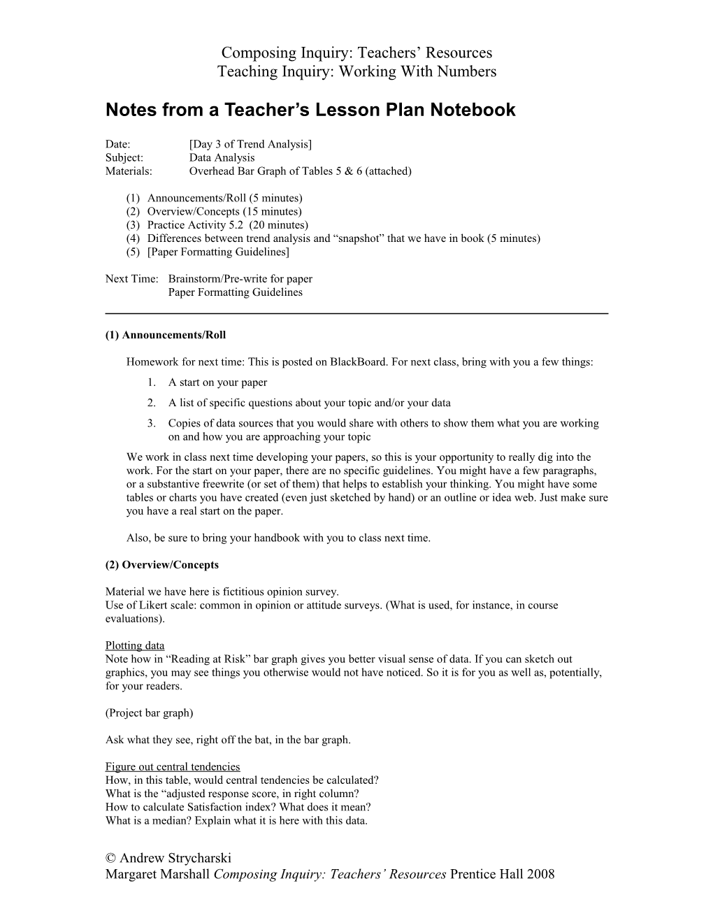 Notes from a Teacher S Lesson Plan Notebook