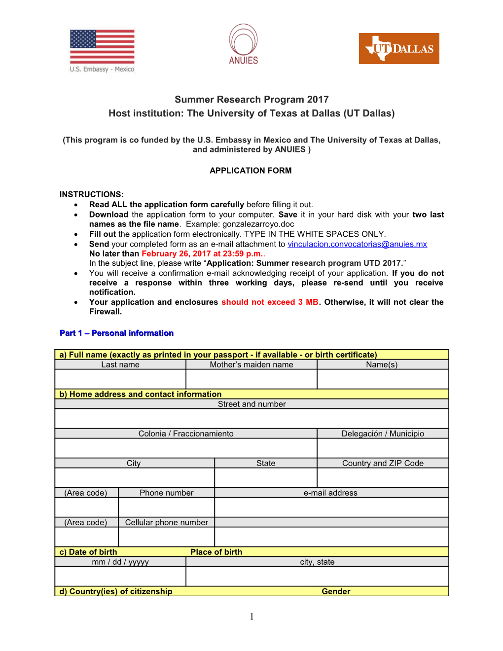 Application Form for the Tesol 2006 Convention