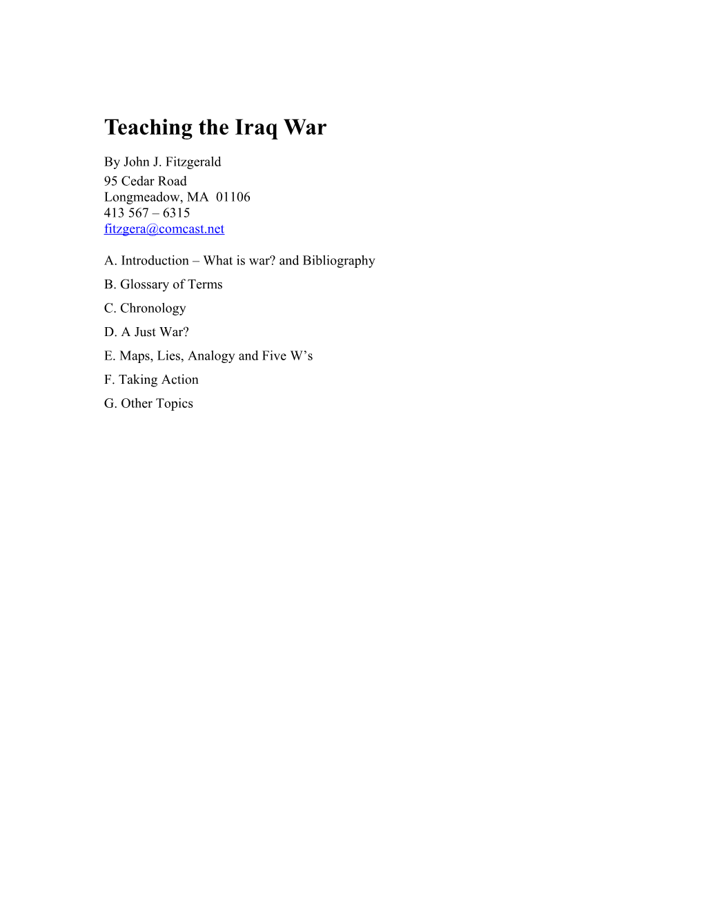 Teaching the Iraq War