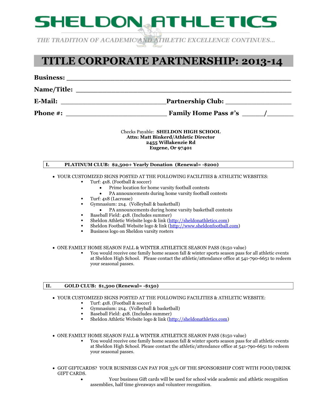 Title Corporate Partnership: 2013-14
