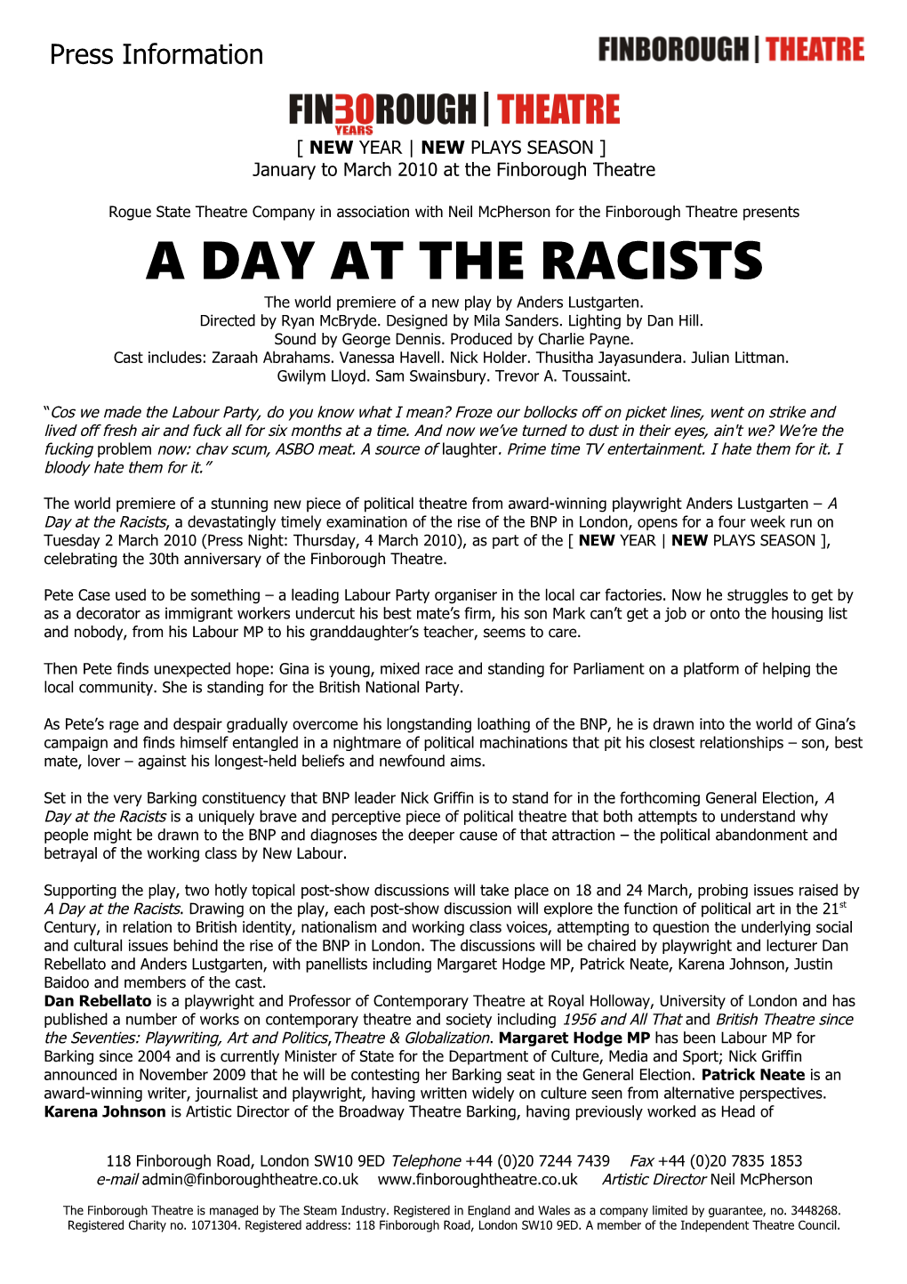 Press a Day at the Racists
