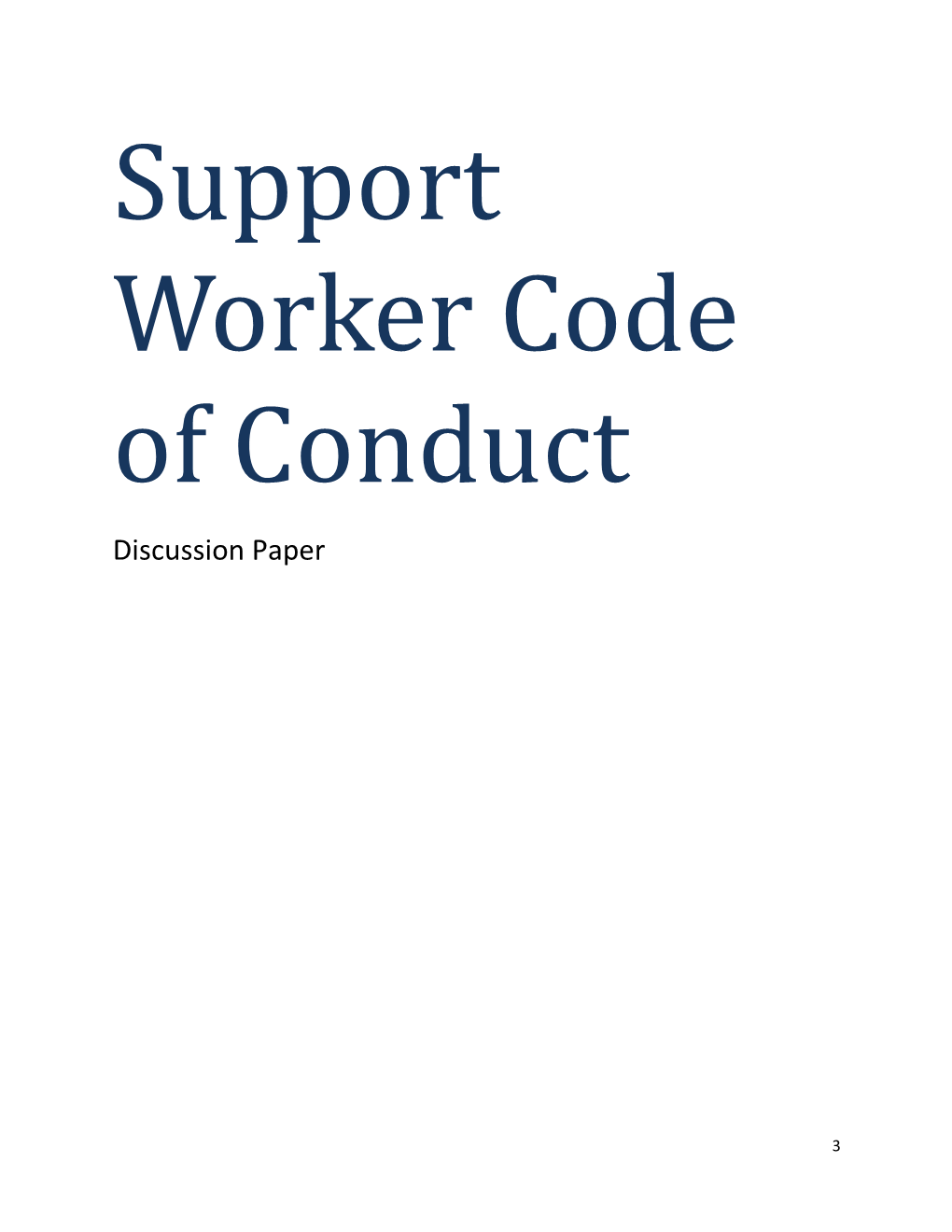 Support Worker Code of Conduct