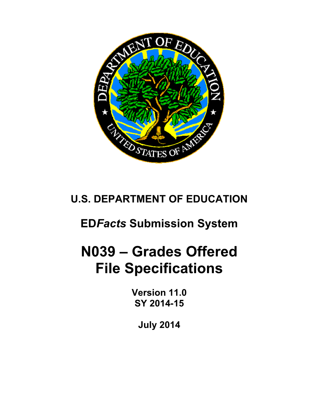 Grades Offered File Specifications