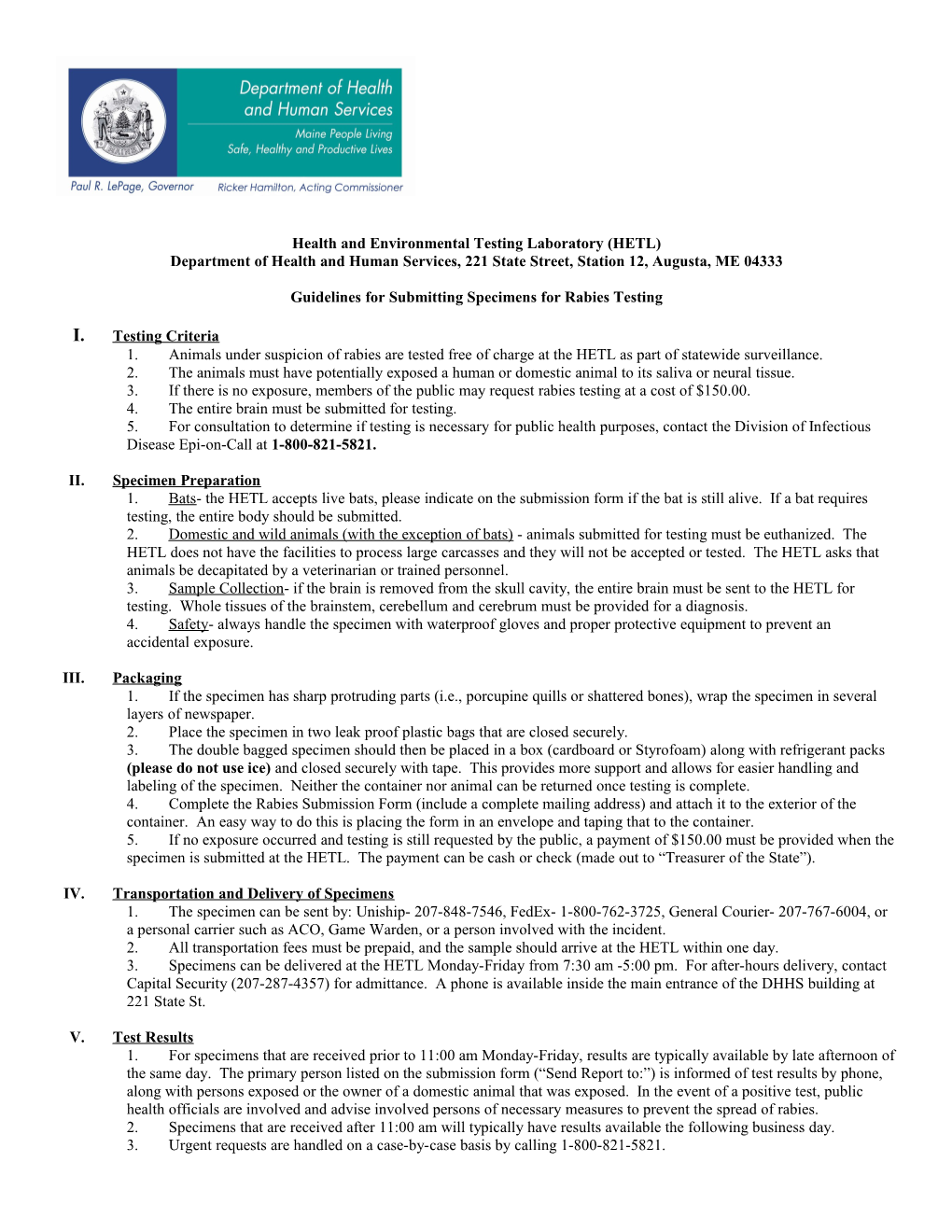 Health and Environmental Testing Laboratory (HETL)