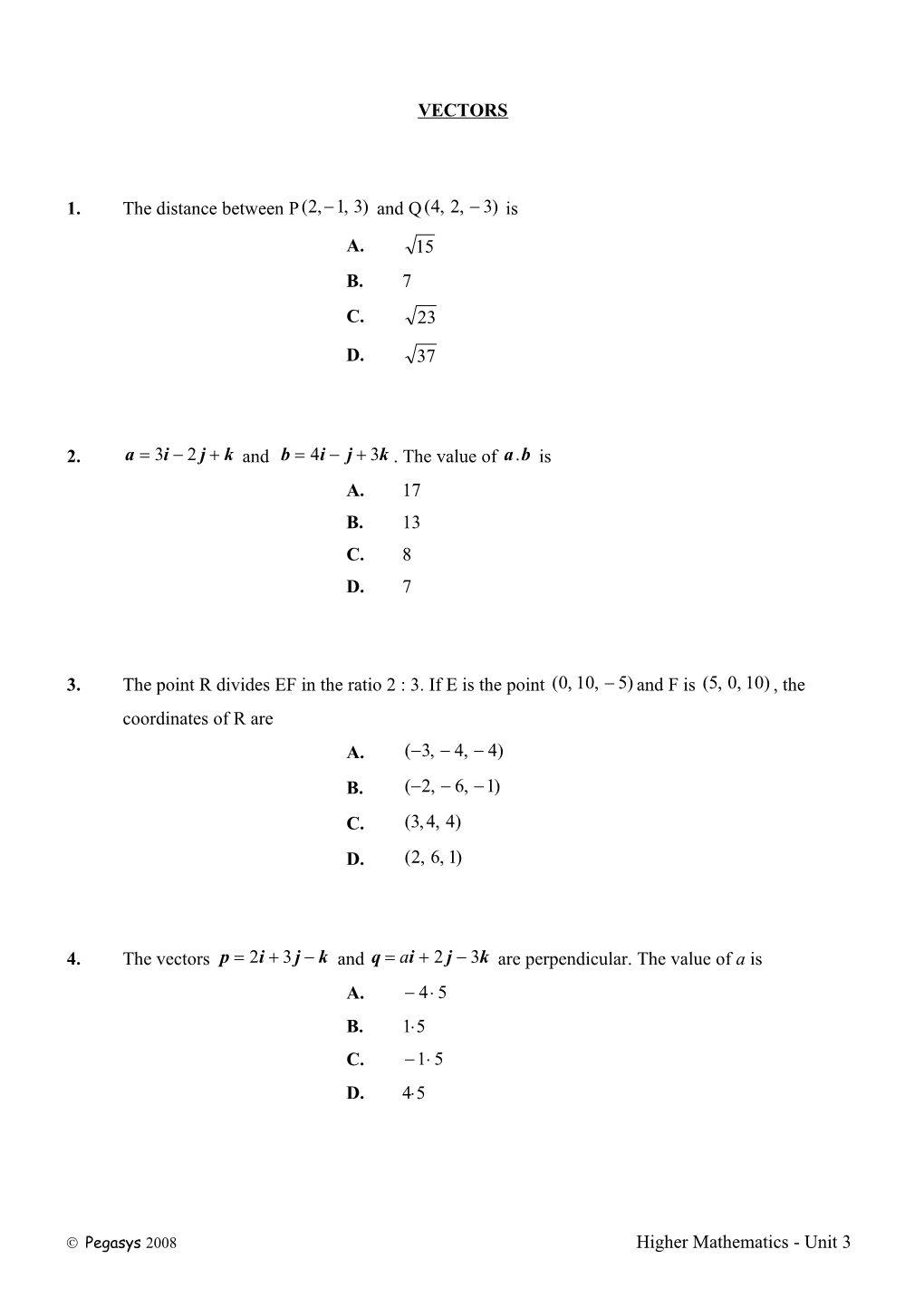 1.The Distance Between P and Q Is