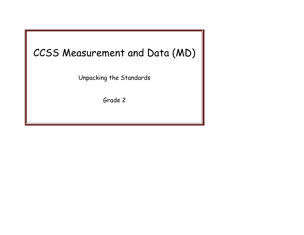 CCSS Measurement and Data (MD)