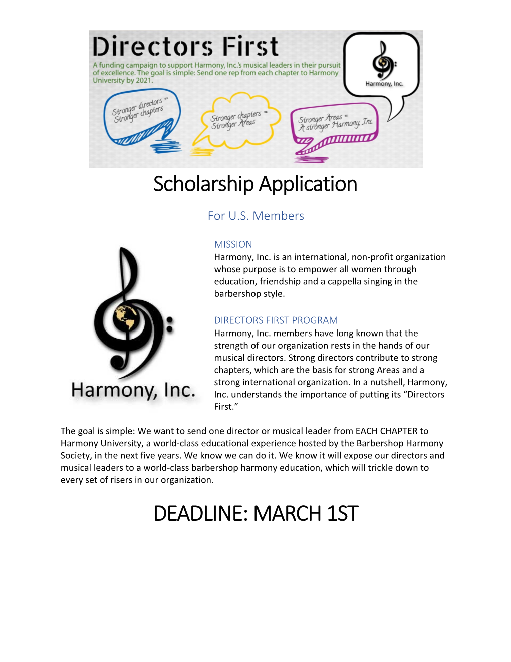 Musical Leadership Scholarship Application