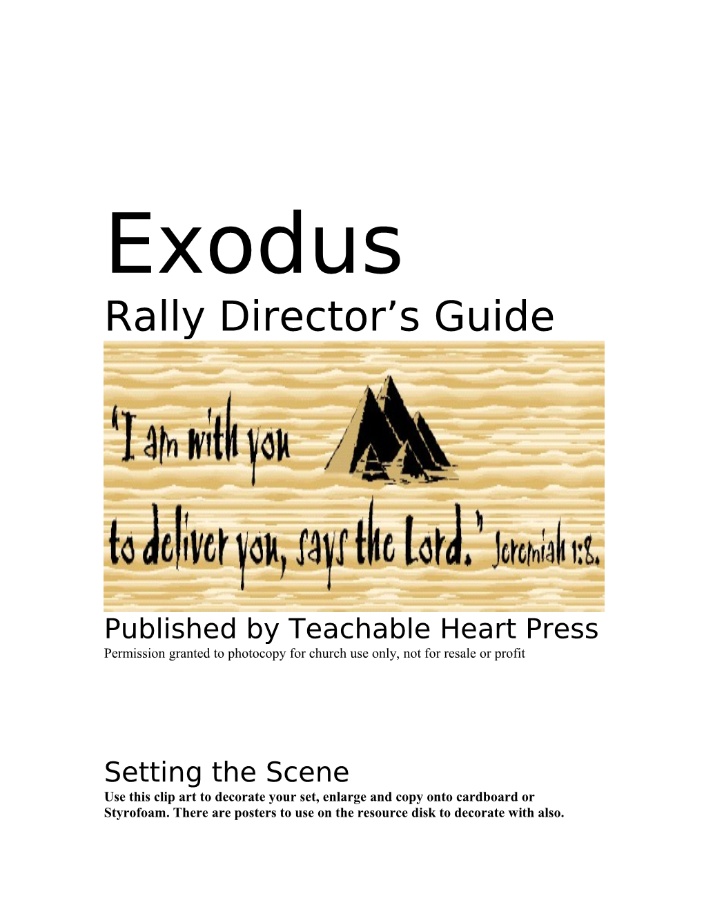 Exodus Rally Directors Guide