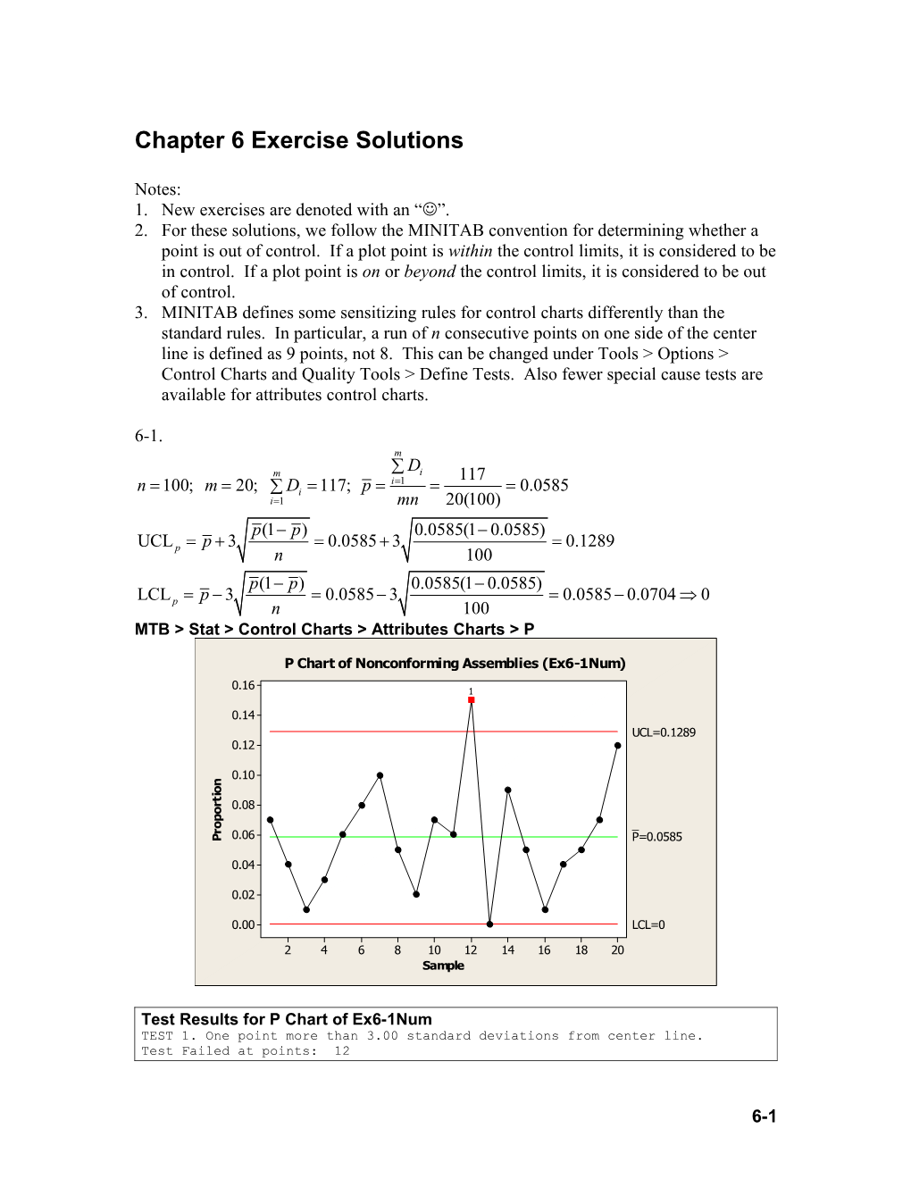 Chapter 6 Exercise Solutions