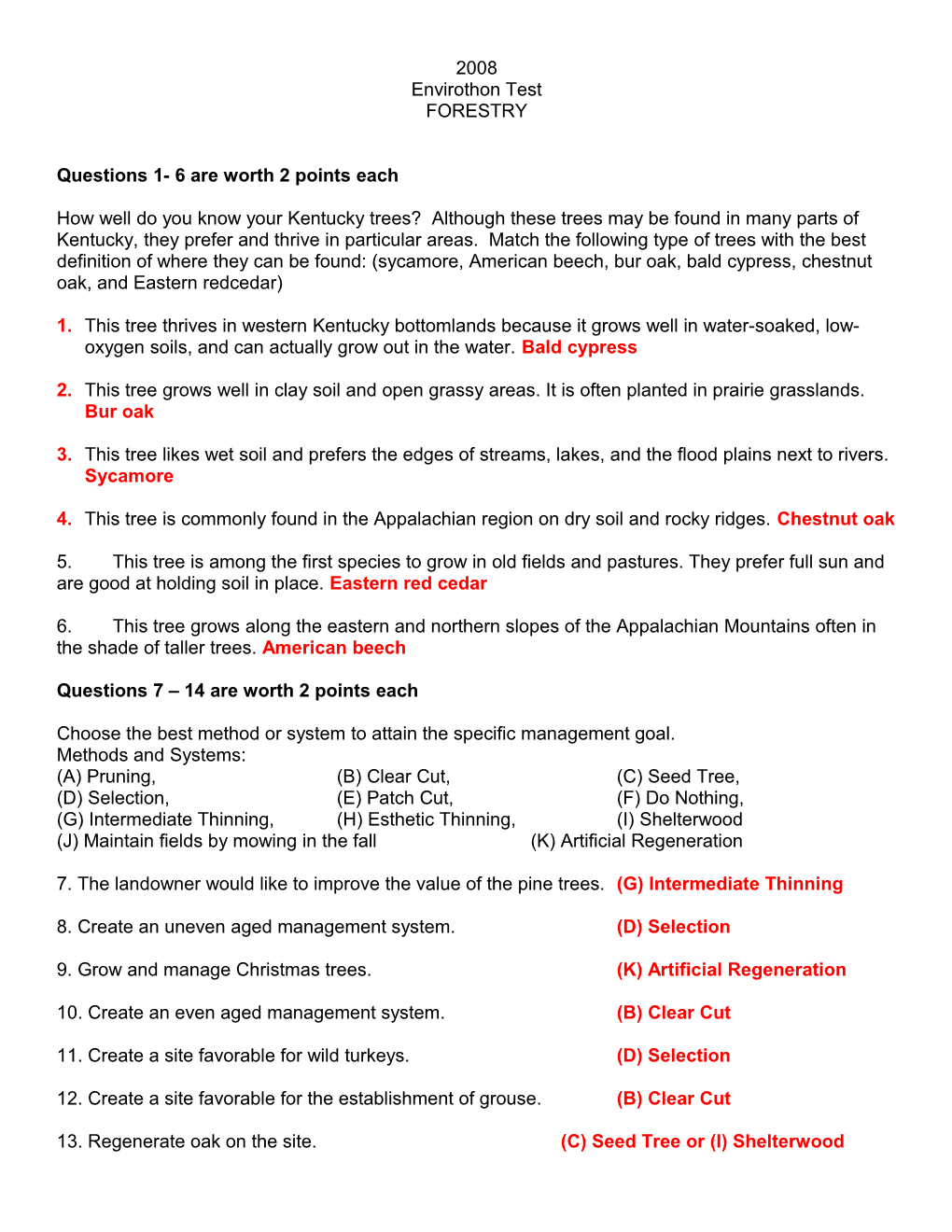 Questions 1- 6 Are Worth 2 Points Each