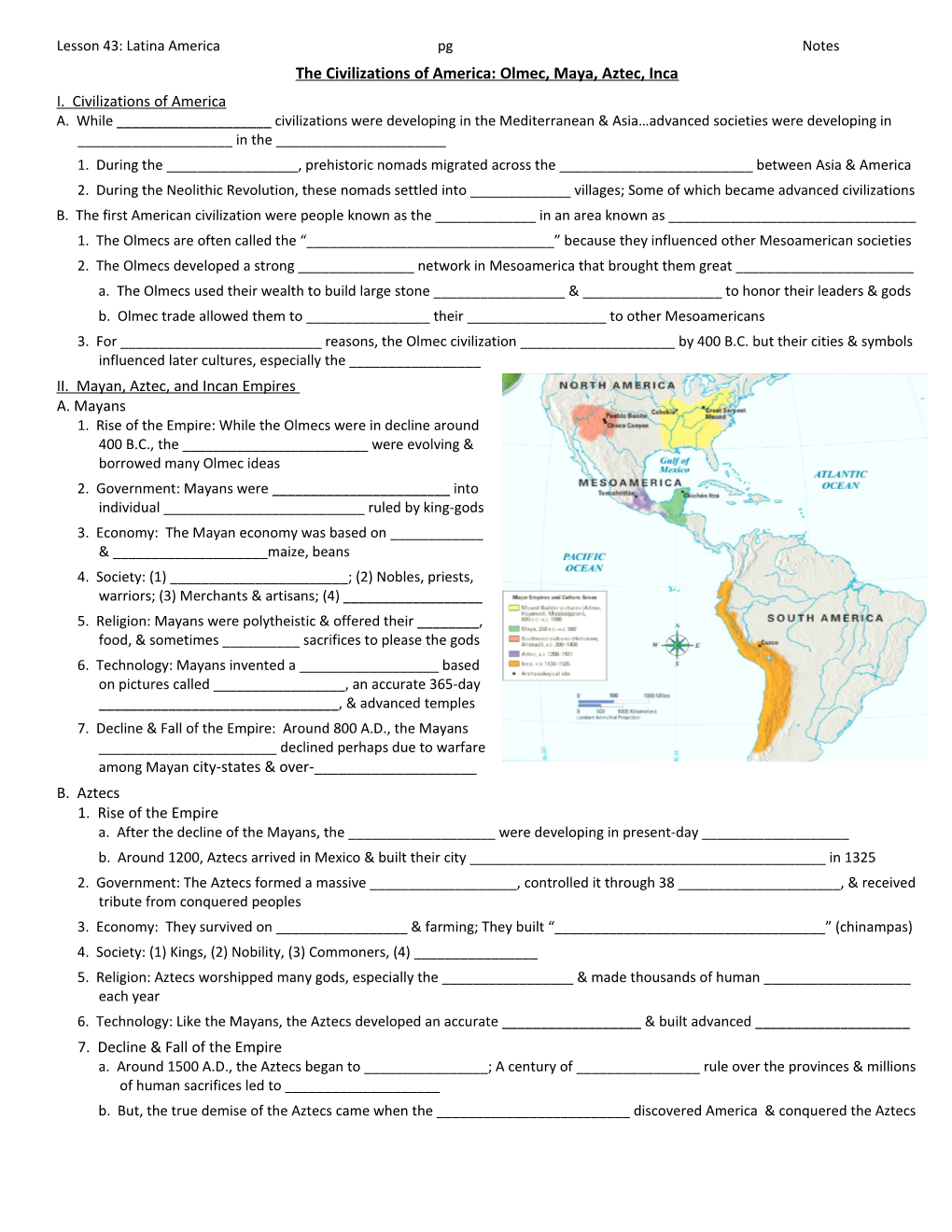 The Civilizations of America: Olmec, Maya, Aztec, Inca