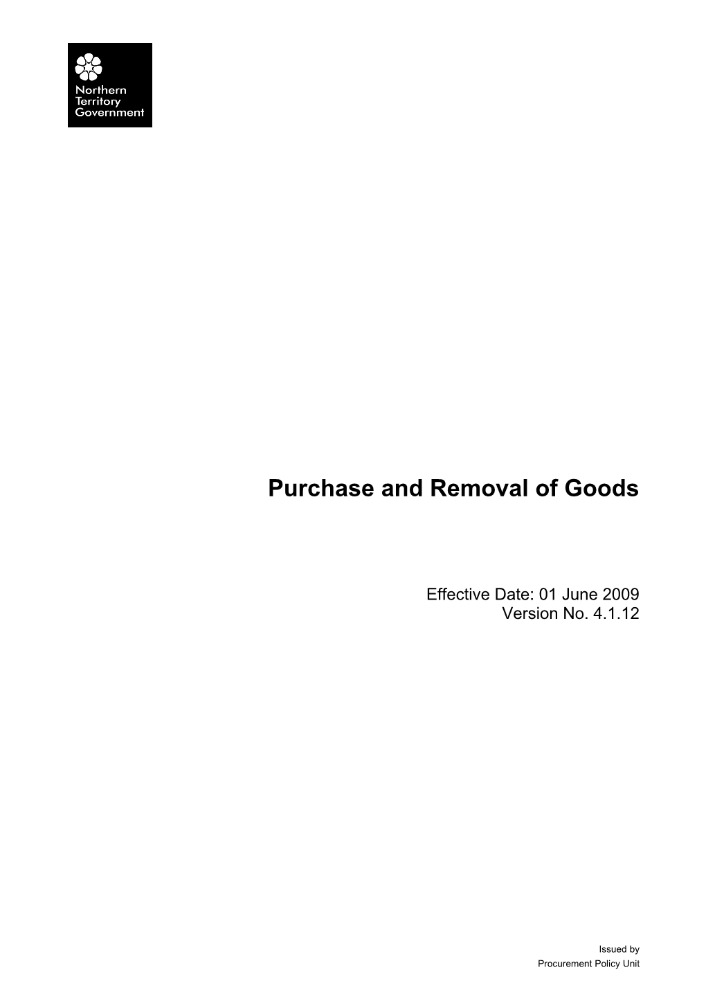 Purchase and Removal of Goods - V 4.1.12 (01 June 2009)