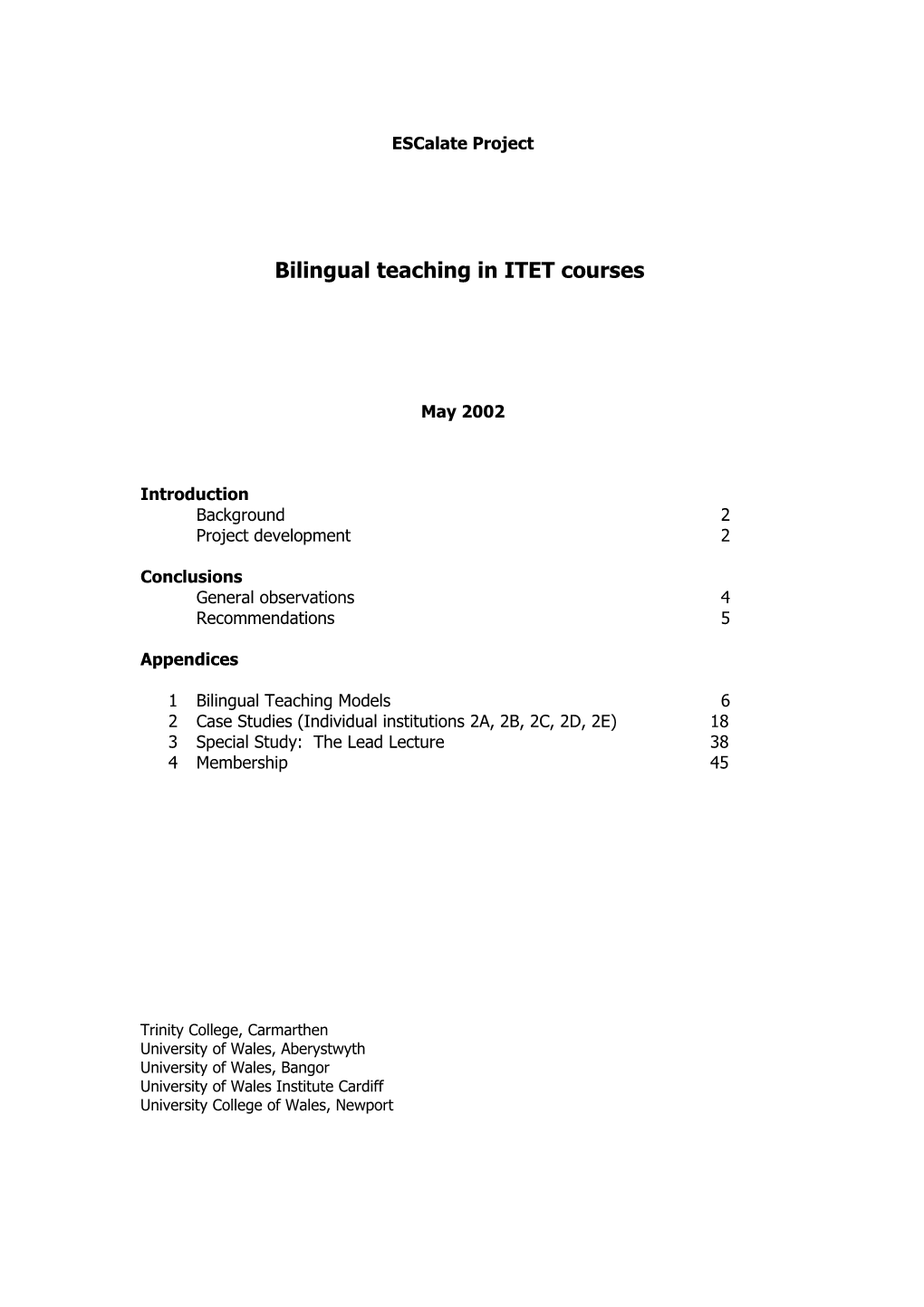Bilingual Teaching in ITET Courses
