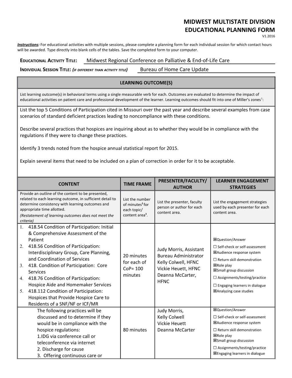 Education Design I Documentation Format