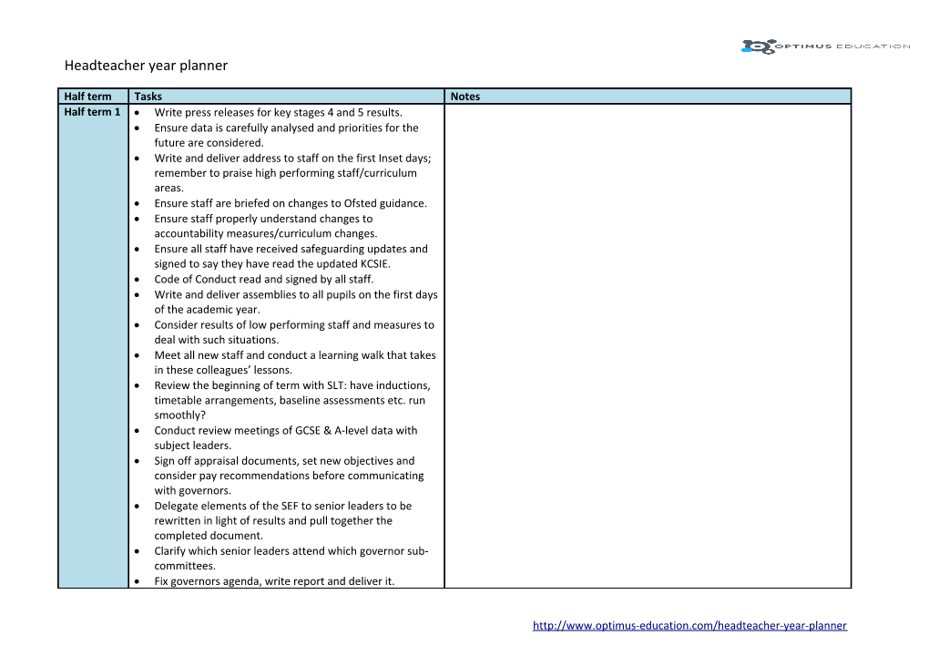 Headteacheryear Planner