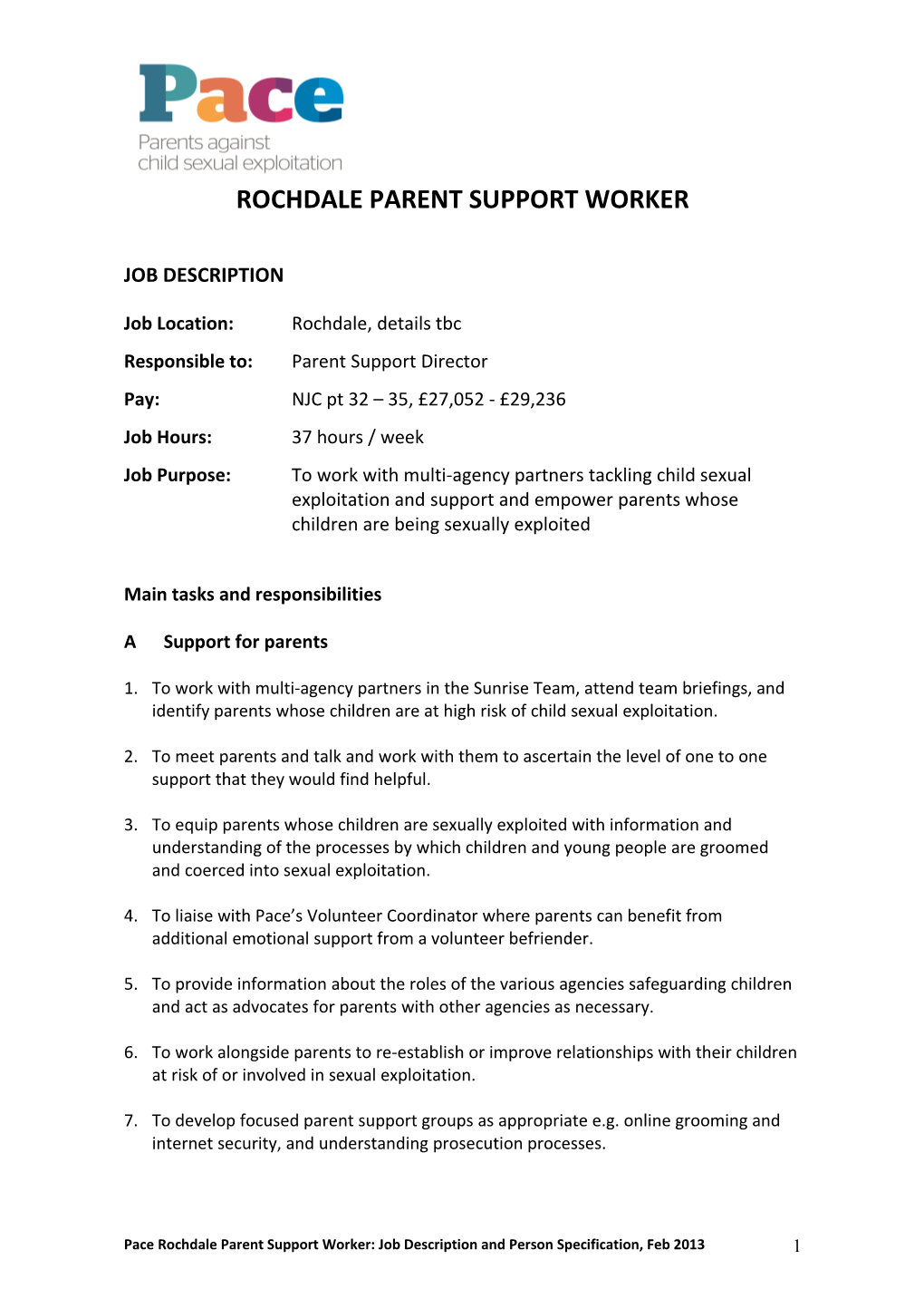 Rochdale Parent Support Worker