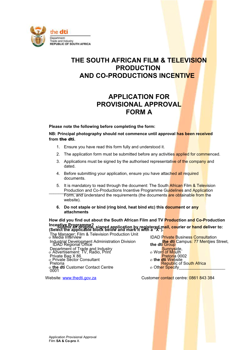 The South African Film & Television Production
