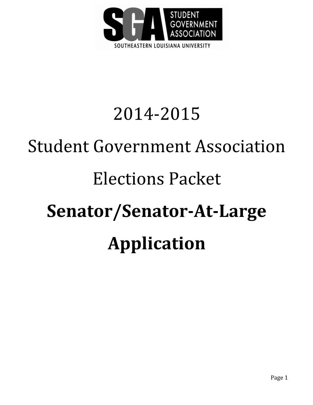 Senator/Senator-At-Large Application