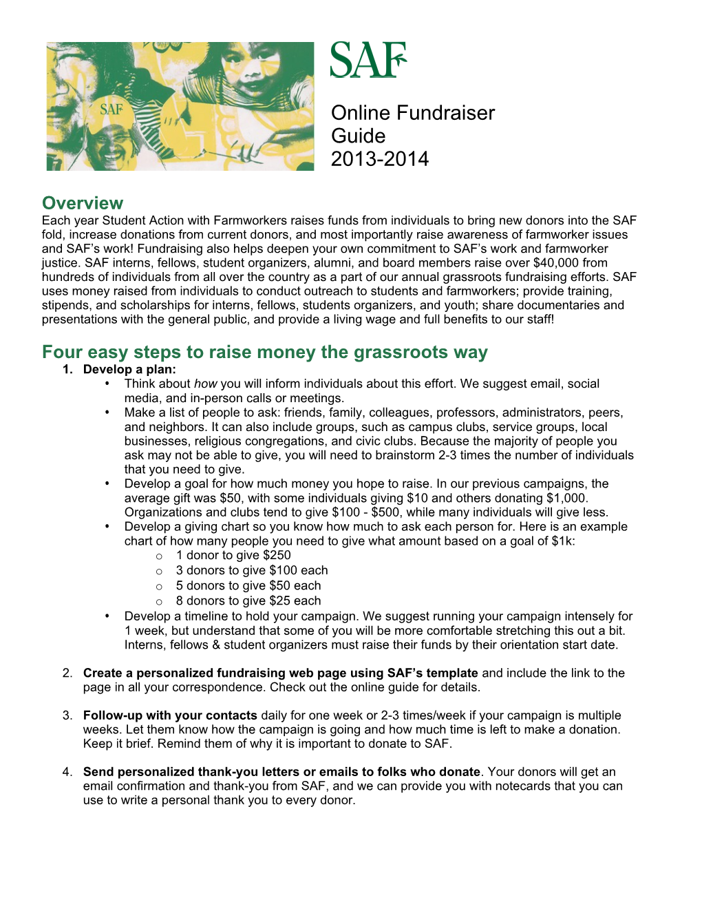Four Easy Steps to Raise Money the Grassroots Way