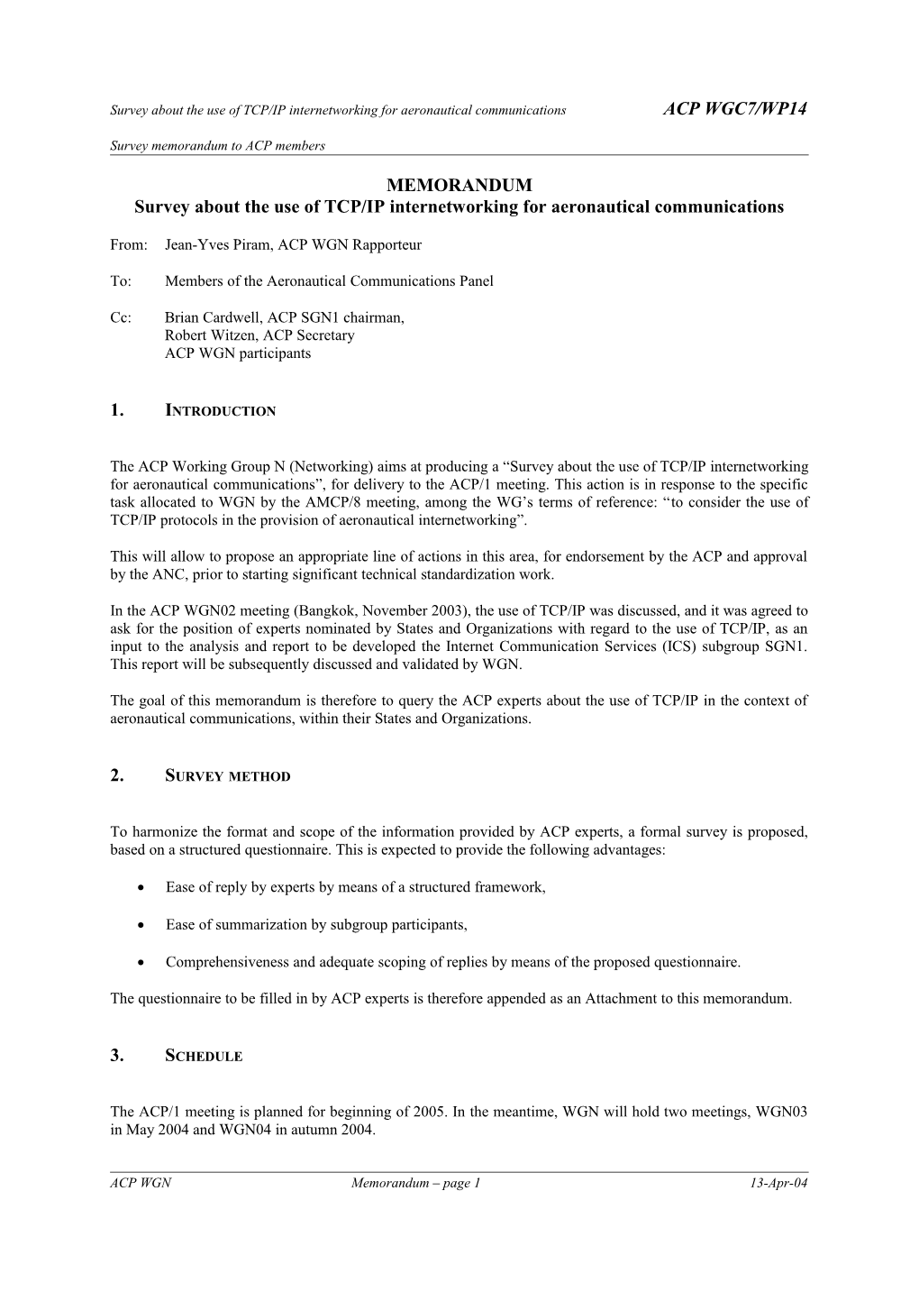 Survey About the Use of TCP/IP Internetworking for Aeronautical Communications