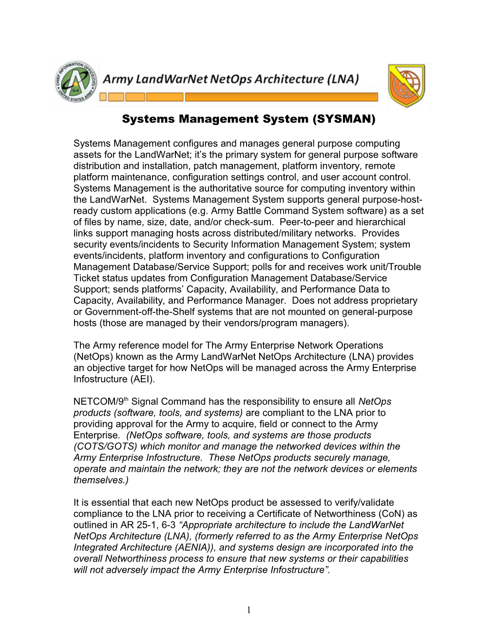 Systems Management System (SYSMAN)