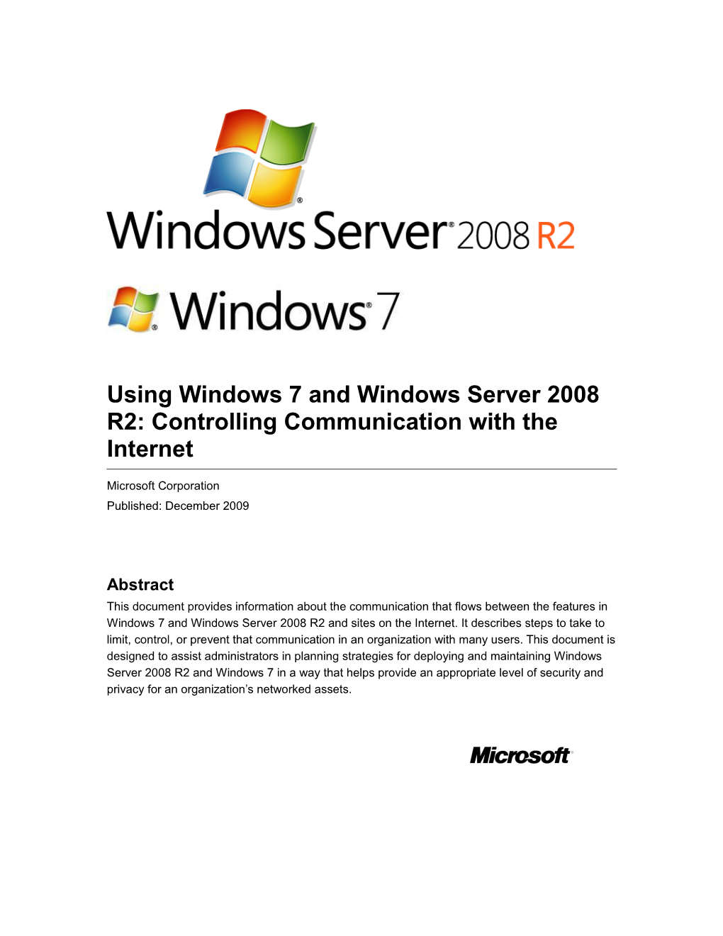 Using Windows 7 and Windows Server 2008 R2: Controlling Communication with the Internet