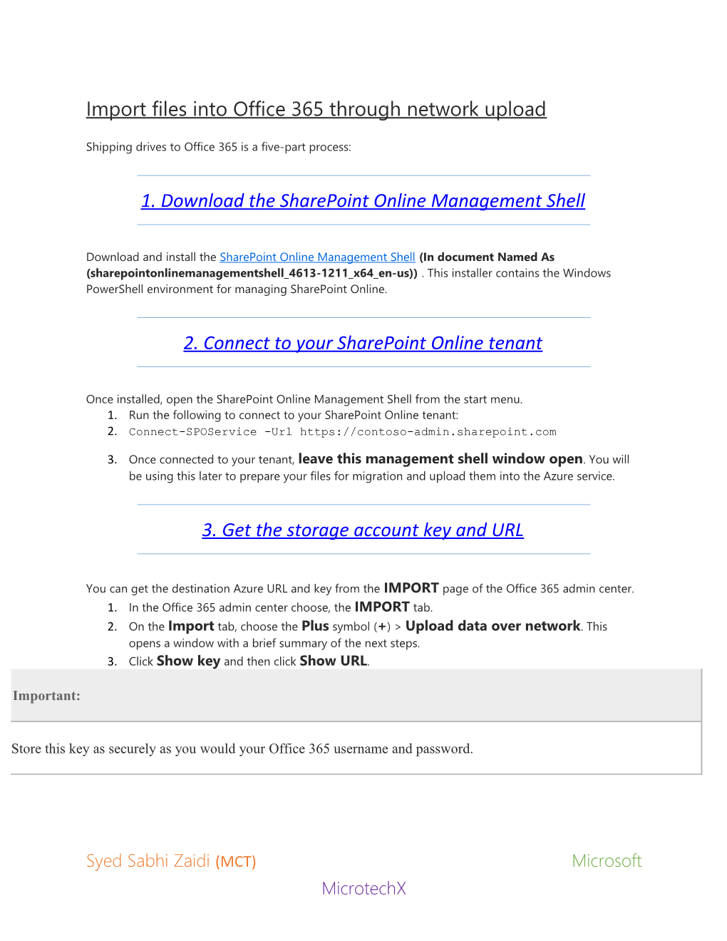 Import Files Into Office 365 Through Network Upload