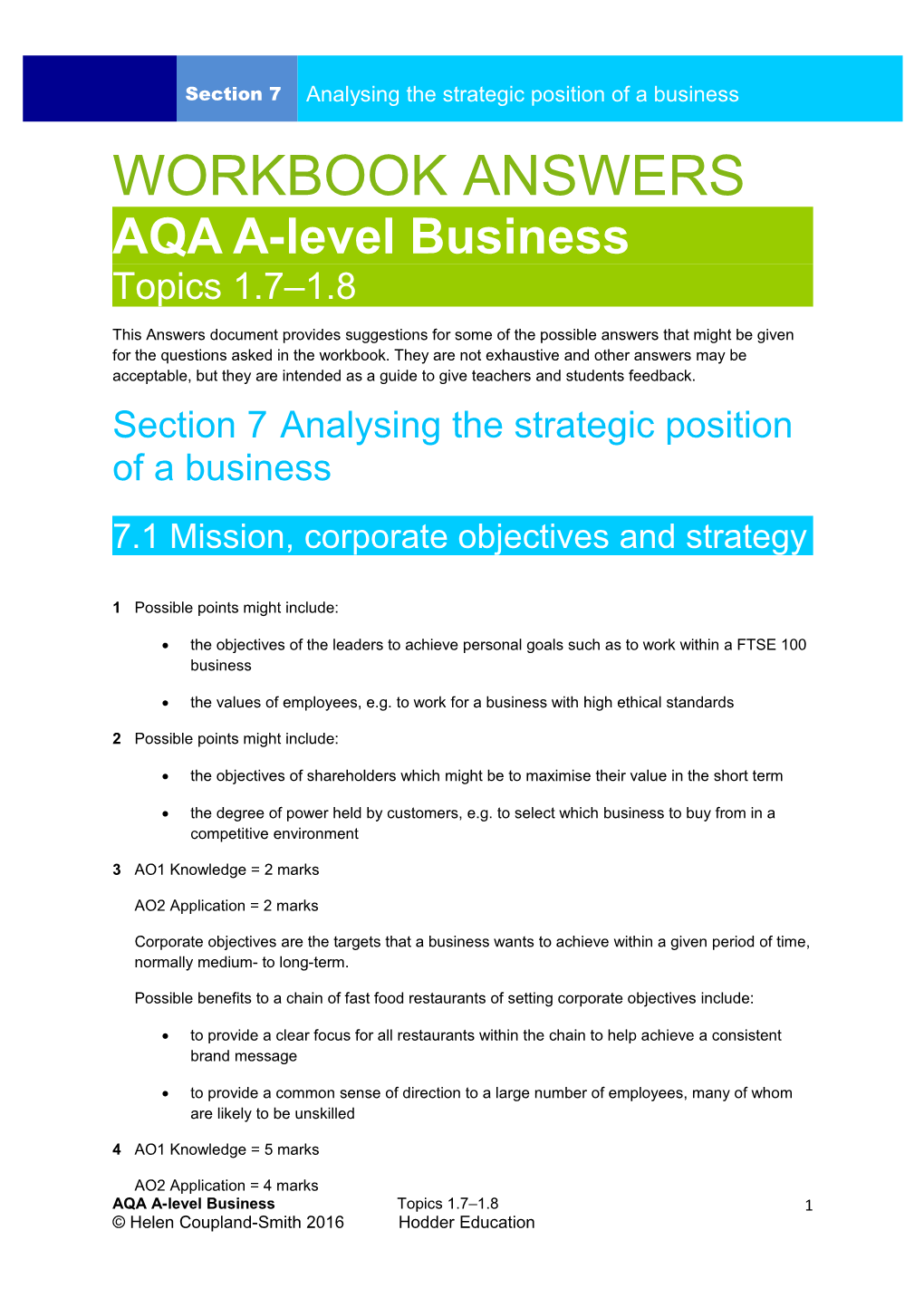 AQA A-Level Business