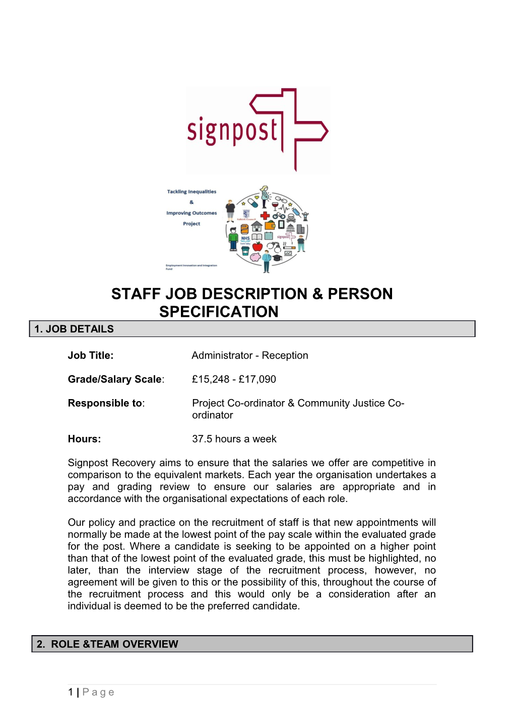 Staff Job Description & Person Specification